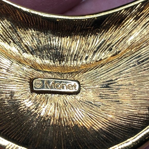 Vintage Retro Monet Goldtone Pink Necklace - Picture 6 of 7